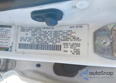 2005 Toyota 4Runner Limited V8 из США, поврежденный, VIN JTEBT17R258028588